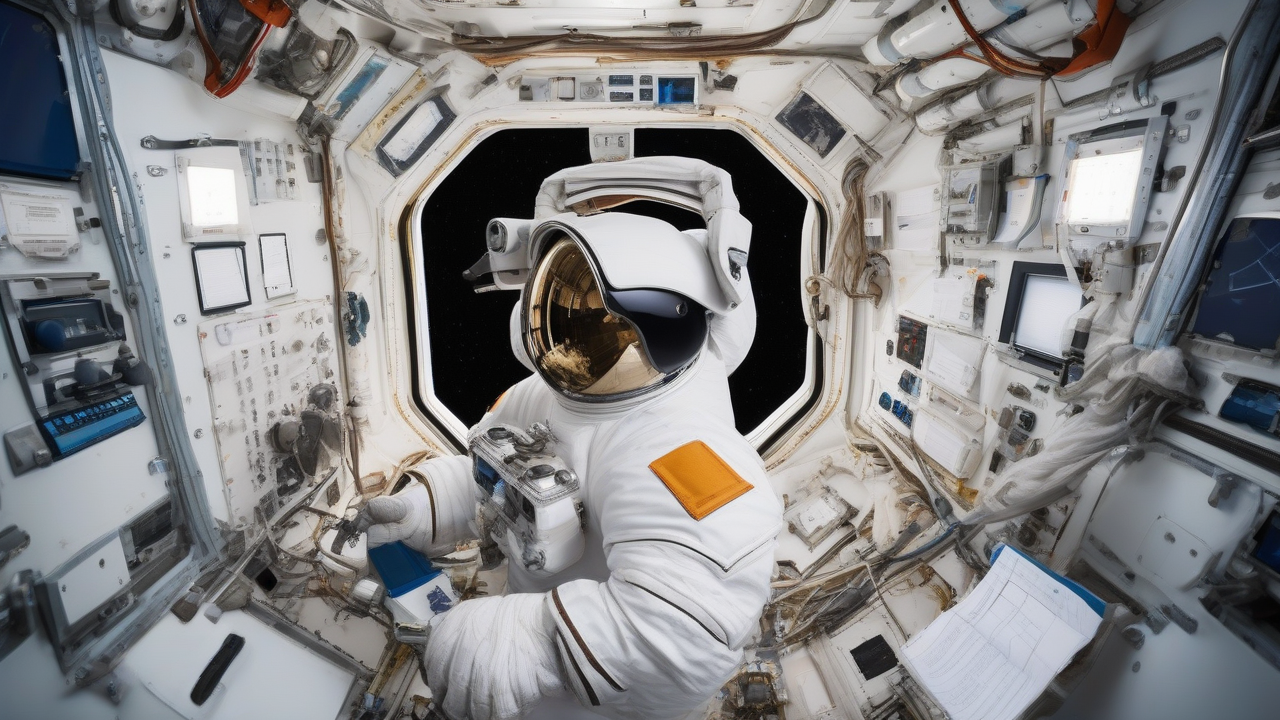 Astronauts Remove Cargo Spacecraft