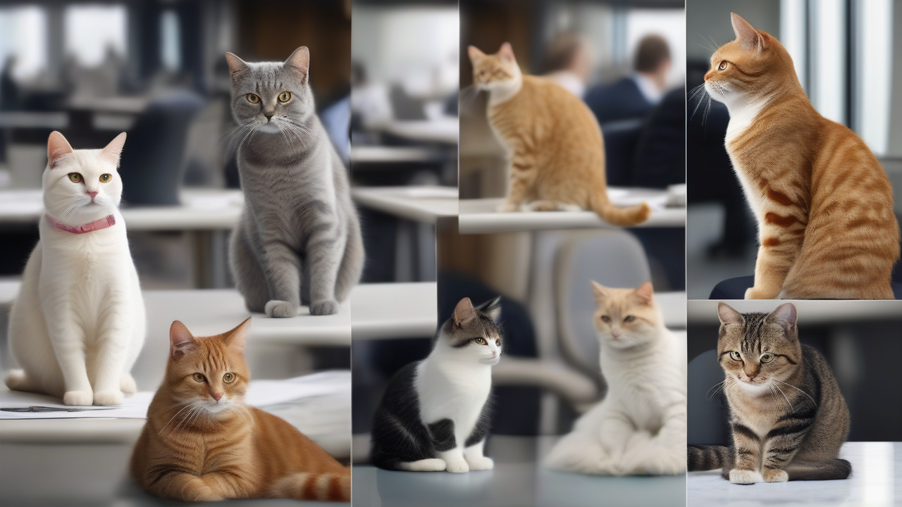 Cats don business attire online